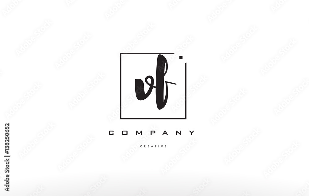 vf v f hand writing letter company logo icon design