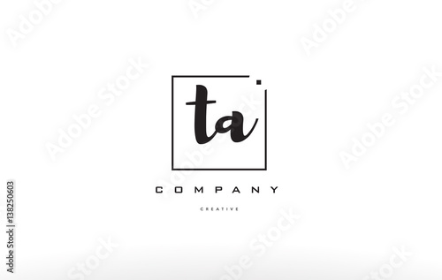 ta t a hand writing letter company logo icon design