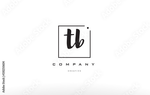 tb t b hand writing letter company logo icon design