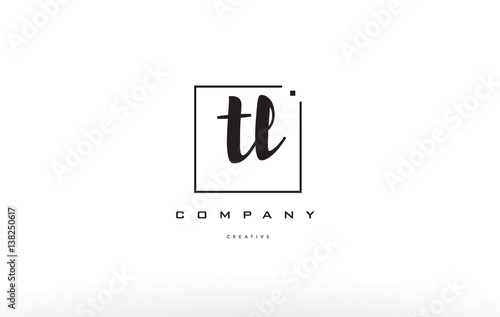 tl t l hand writing letter company logo icon design photo