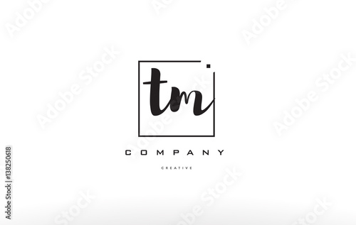 tm t m hand writing letter company logo icon design