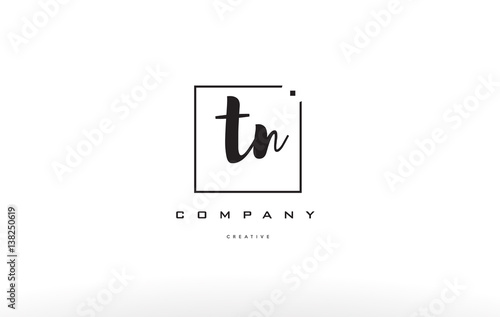 tn t n hand writing letter company logo icon design photo