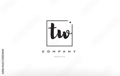 tw t w hand writing letter company logo icon design