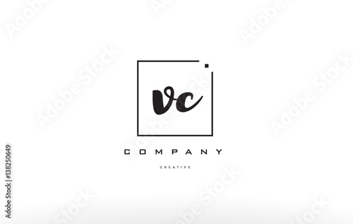 vc v c hand writing letter company logo icon design