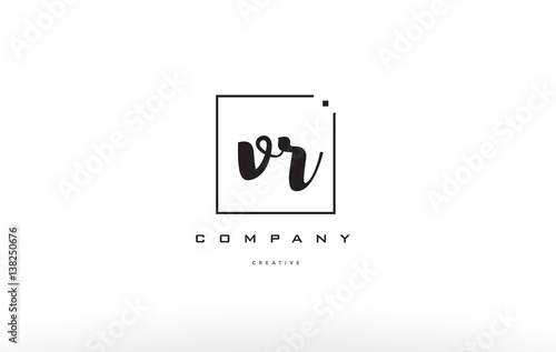 vr v r hand writing letter company logo icon design
