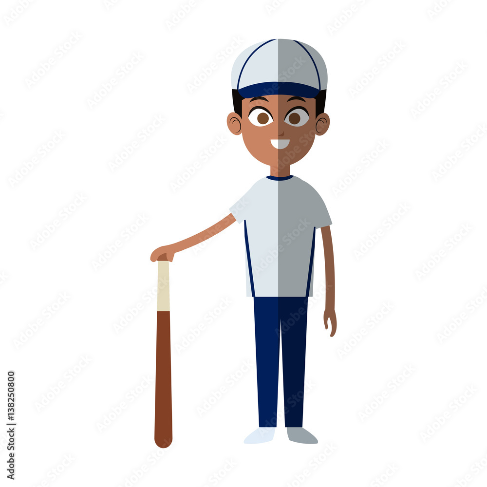 boy with baseball sport equipment over white background. colorful design. vector illustration boy with baseball sport equipment over white background. colorful design. vector illustration