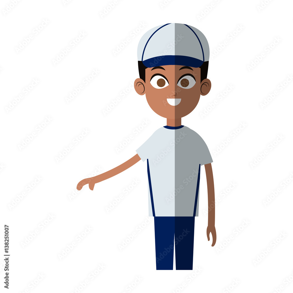 boy with baseball sport equipment over white background. colorful design. vector illustration boy with baseball sport equipment over white background. colorful design. vector illustration
