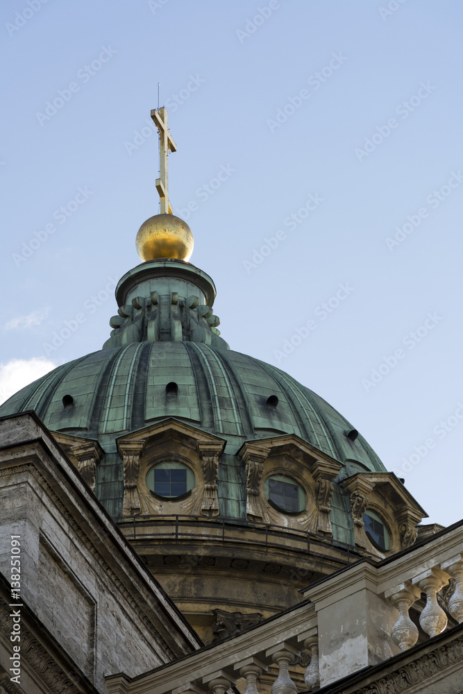 dome with cross of Kazan Orthodox Cathedral