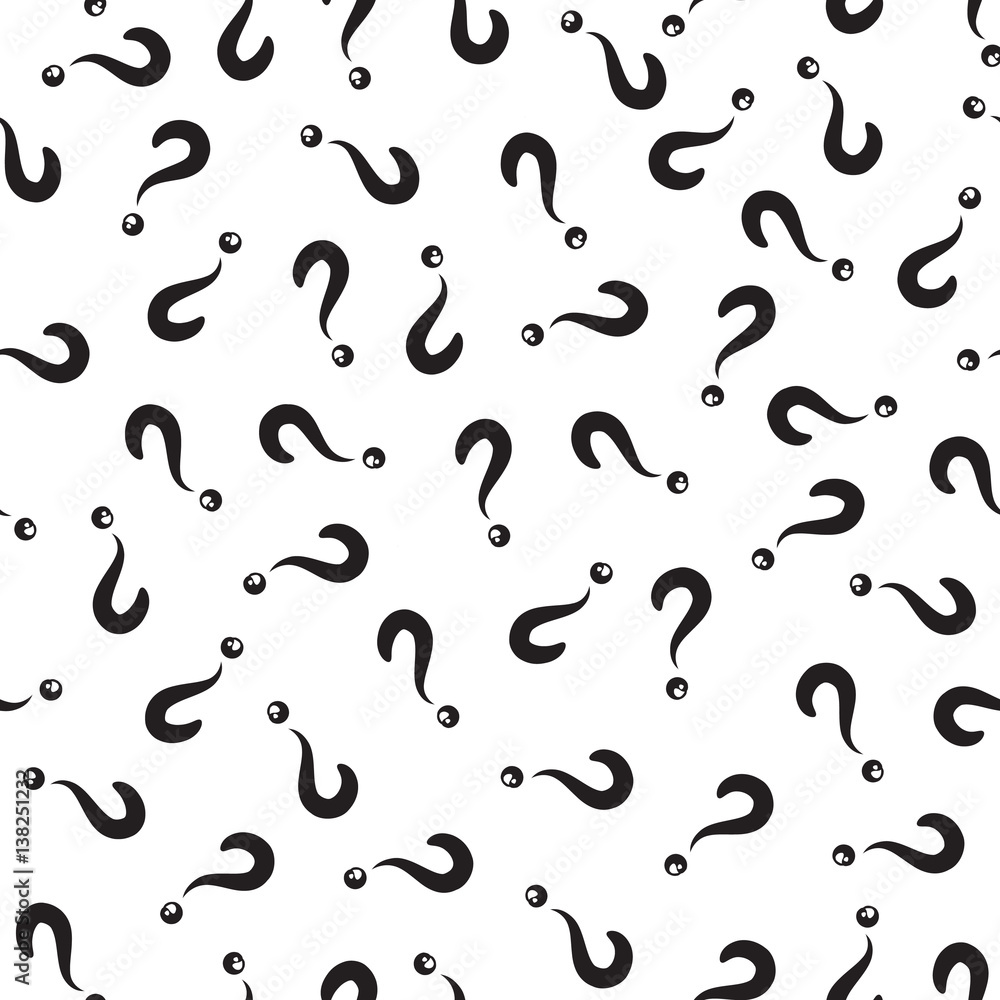 Abstract symbol white ornament. Exclamation mark seamless pattern. Question sign background Abstract symbol white ornament. Exclamation mark seamless pattern. Question sign background