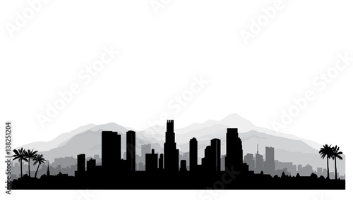 Fotografie, Obraz Los Angeles, USA skyline