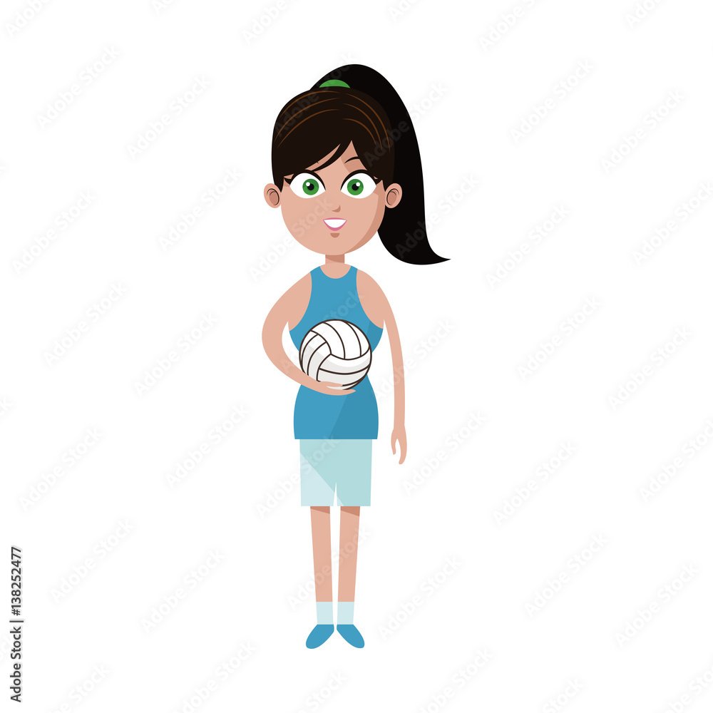 woman volleyball player icon image vector illustration design 