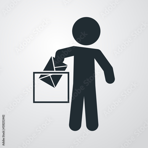 Icono plano vote en fondo degradado