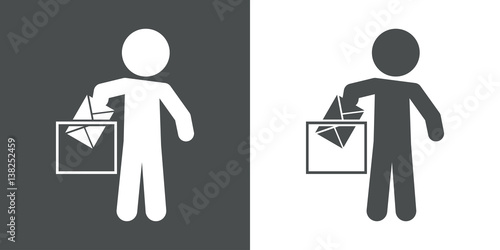 Icono plano vote gris y blanco