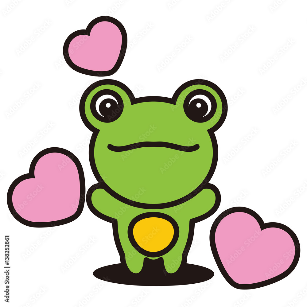 Obraz premium Frog_and_Hearts