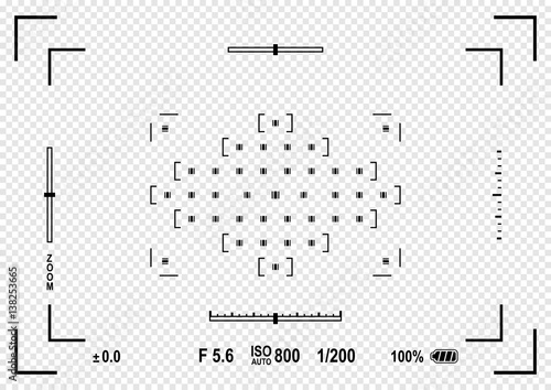 Camera viewfinder. Focusing screen of the camera. Vector template for your design . Eps 10 vector illustration