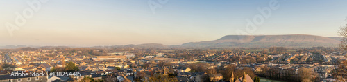 Panorama of Clitheroe taken from Clitheroe Castle with Pendle Hills in background photo