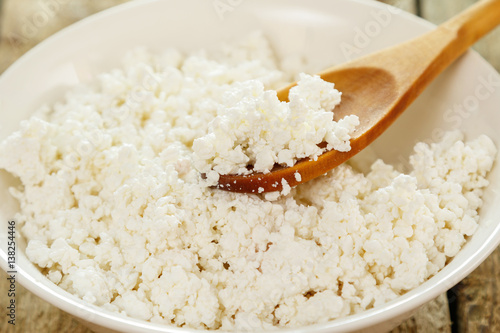 Cottage cheese in the bowl photo