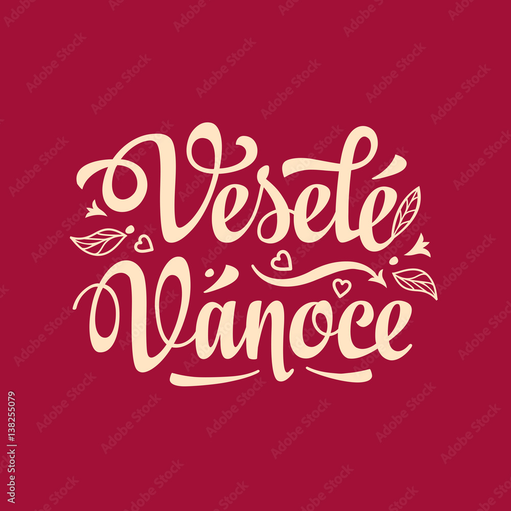 Vesele vanoce. Lettering text for greeting cards. Xmas in the Czech Republic. Vesele vanoce. Lettering text for greeting cards. Xmas in the Czech Republic.
