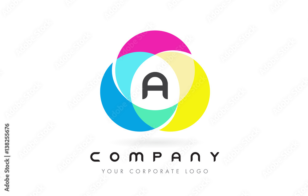 A Colorful Circular Letter Design with Rainbow Colors