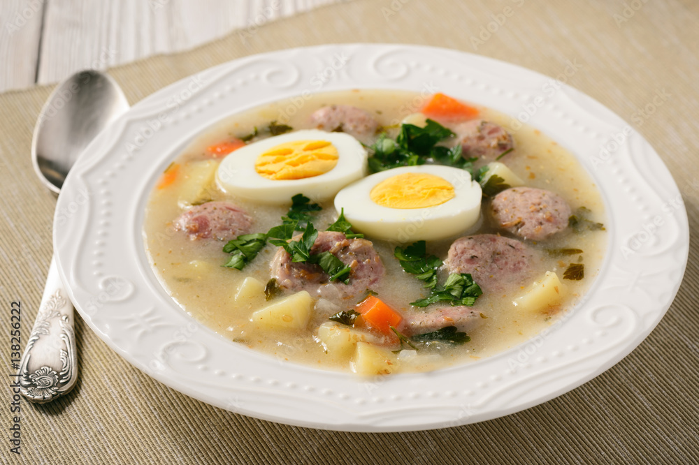 Traditional polish easter soup - zurek. Traditional polish easter soup - zurek.