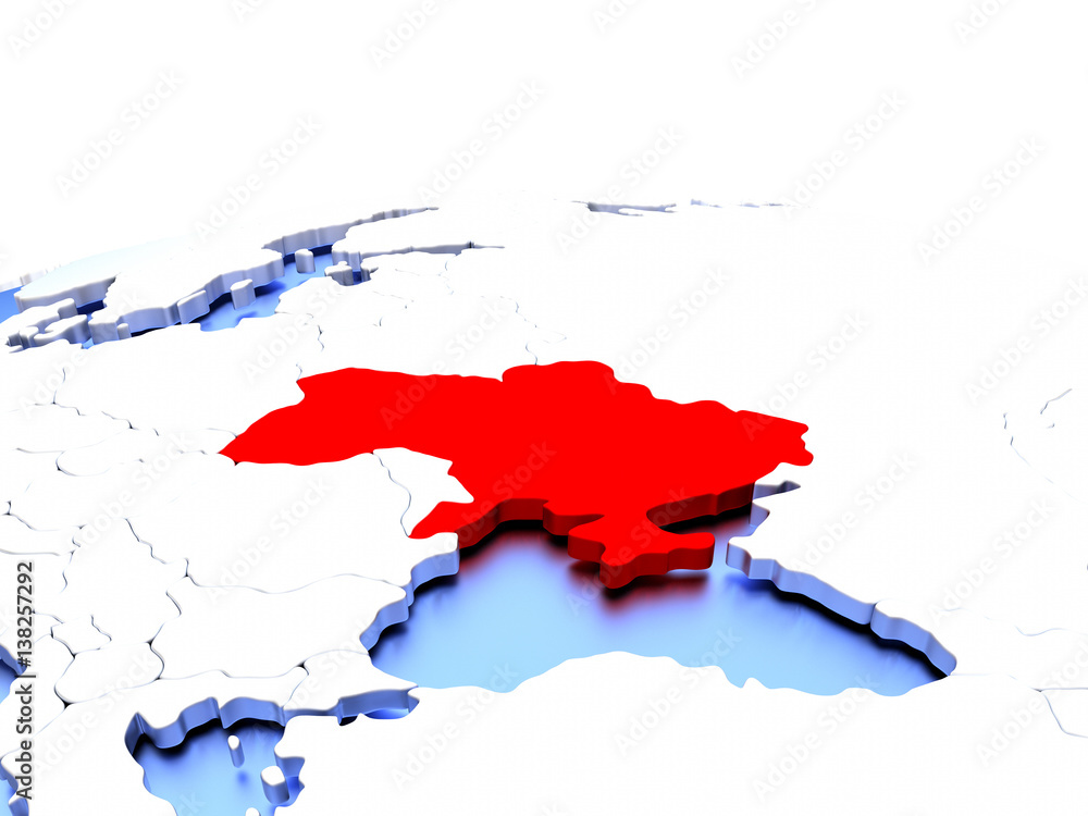 Fototapeta premium Ukraine on globe