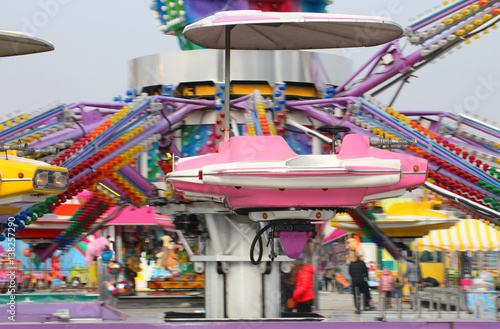 nacelle of a carousel as it spins wildly