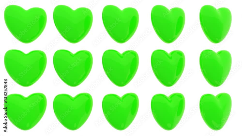 Pattern of 3D hearts isolated on white background Pattern of 3D hearts isolated on white background