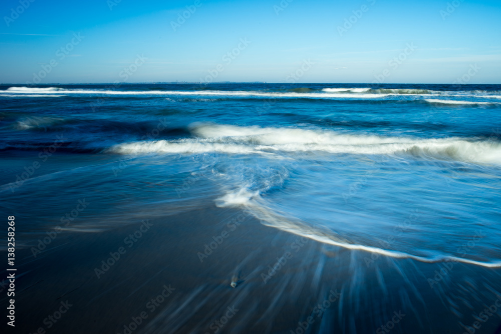 Wellen am Strand, Langzeitbelichtung