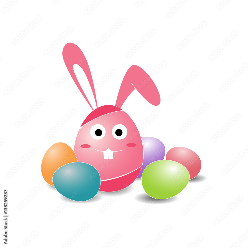 Obraz premium Happy Easter | Easter Bunny Ears Vector isolated on white background