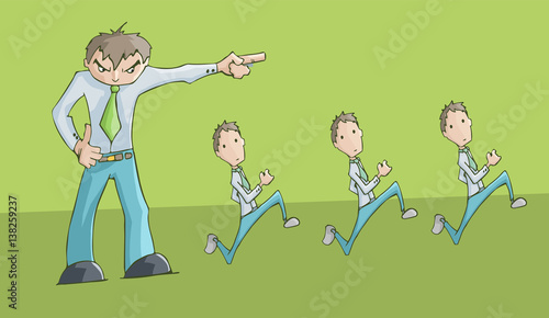 Angry manager boss punishing their employees
