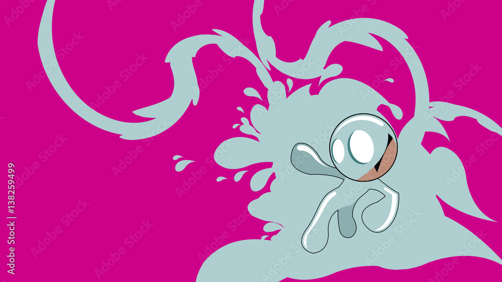 Cute Element Guardian of water splashing. Cute Element Guardian of water splashing.