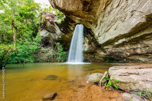 Amazing Thailand of the hole waterfall (Sang chan waterfall) in Pha Taem National Park, Ubon ratchathani, Thailand.