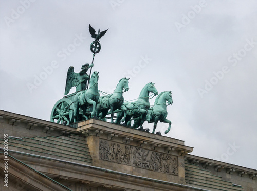 Statue at Brandenburger tor Berlin  Germany  EU