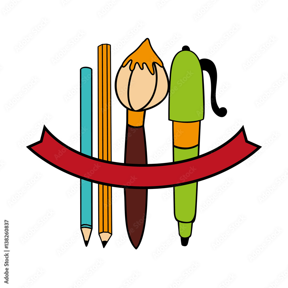 school supplies drawing icon vector illustration design