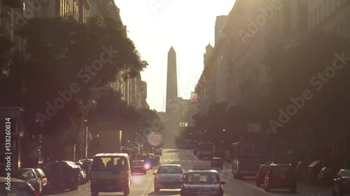 Traffic traveling on street in Buenos Aires