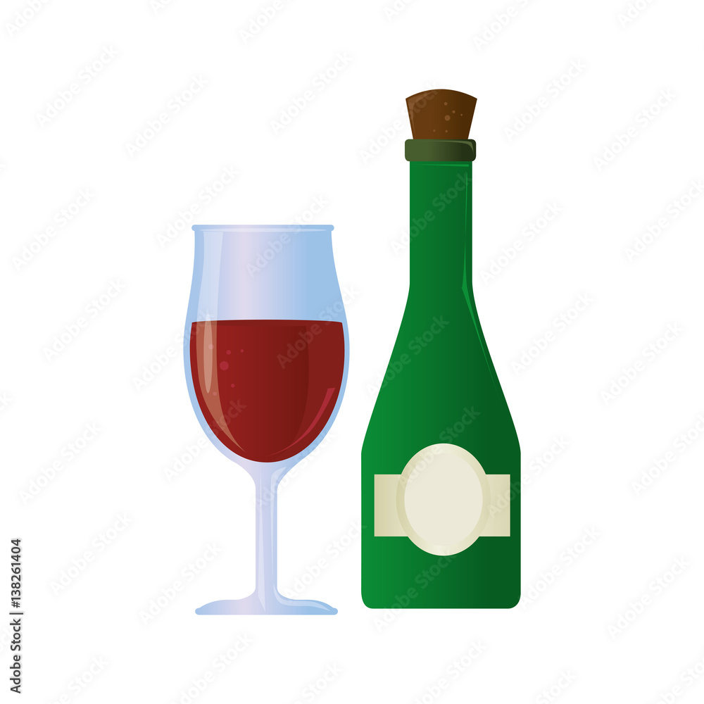 wine cup and bottle isolated icon vector illustration design wine cup and bottle isolated icon vector illustration design