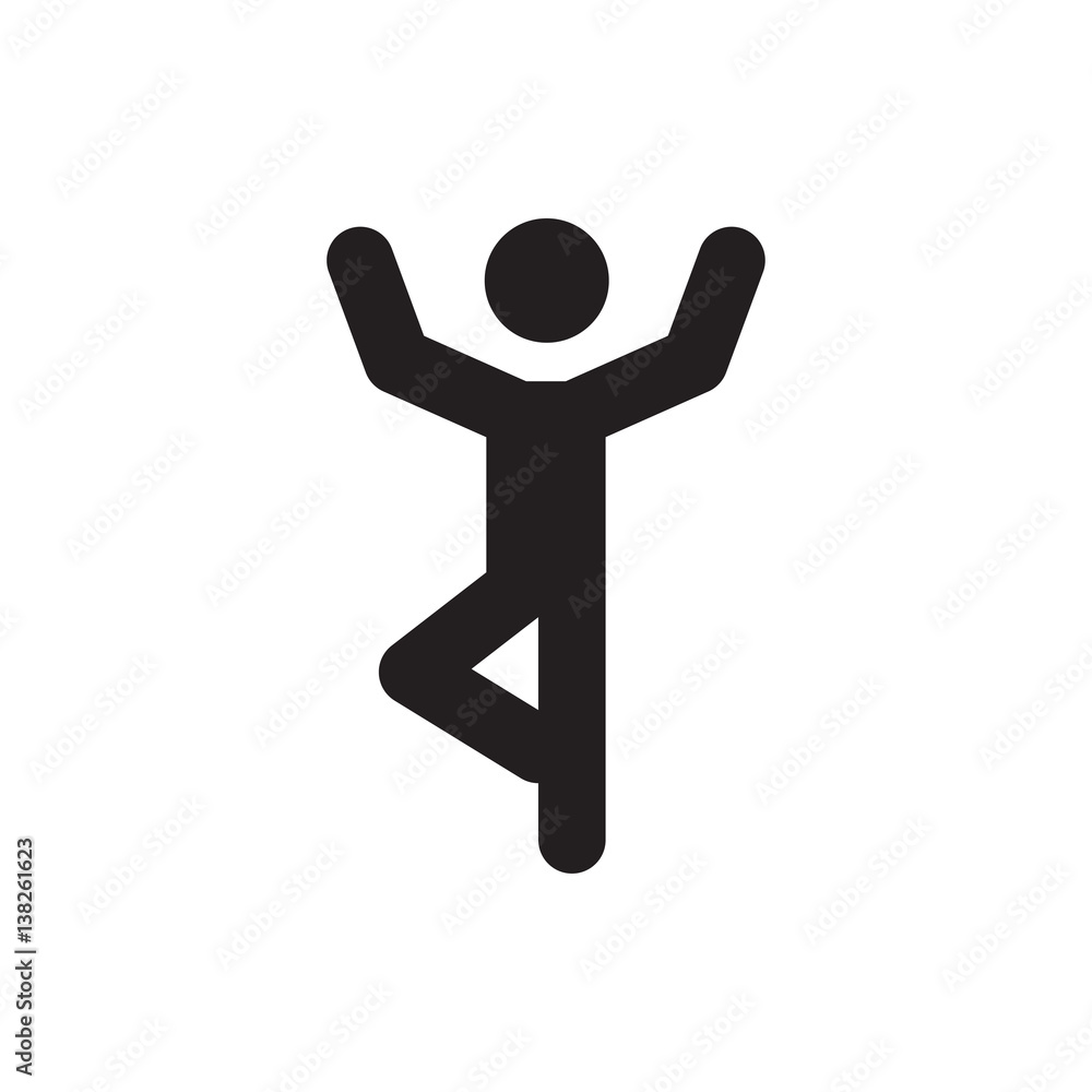 man doing exercises icon illustration man doing exercises icon illustration