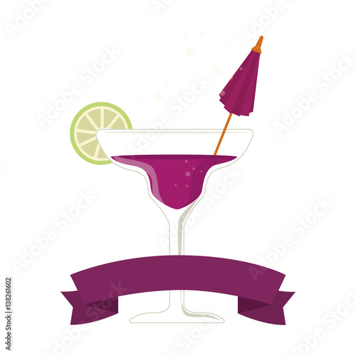 tropical cocktail drink icon vector illustration design