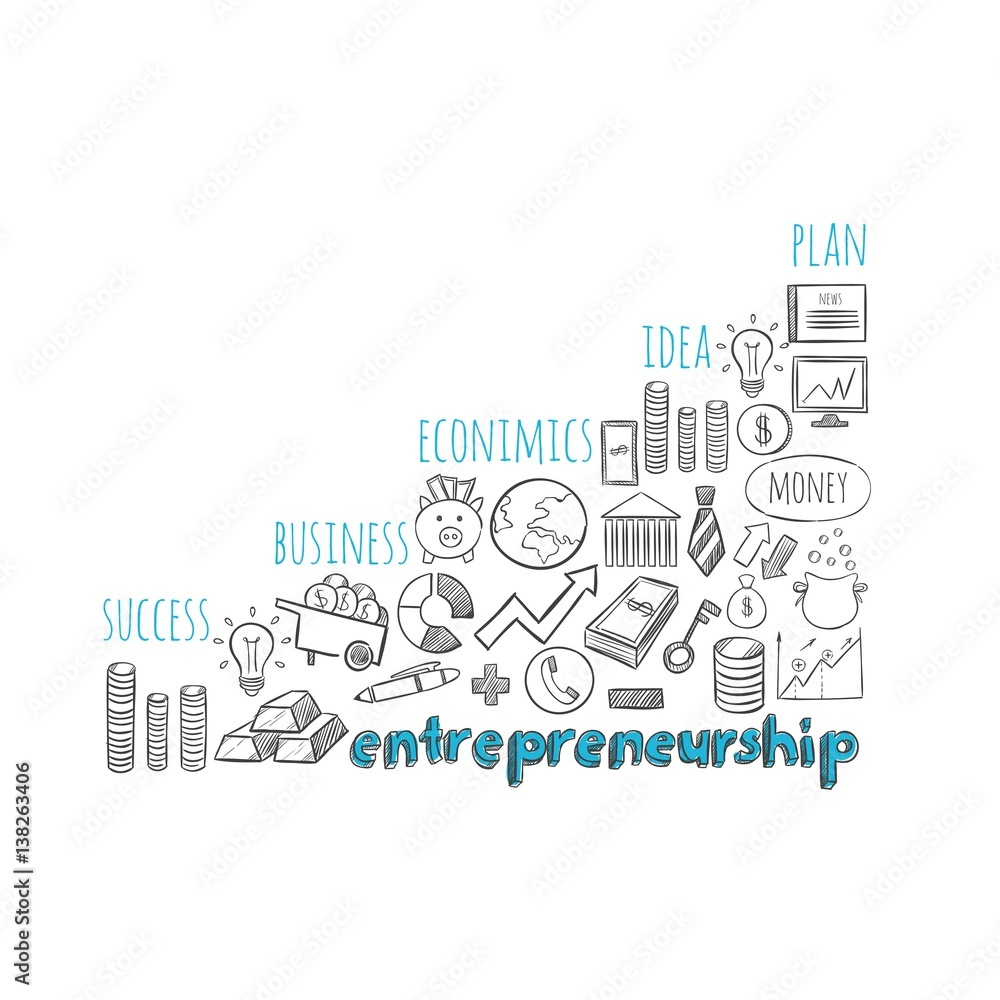 Business Entrepreneurship Strategy Sketch Concept Business Entrepreneurship Strategy Sketch Concept