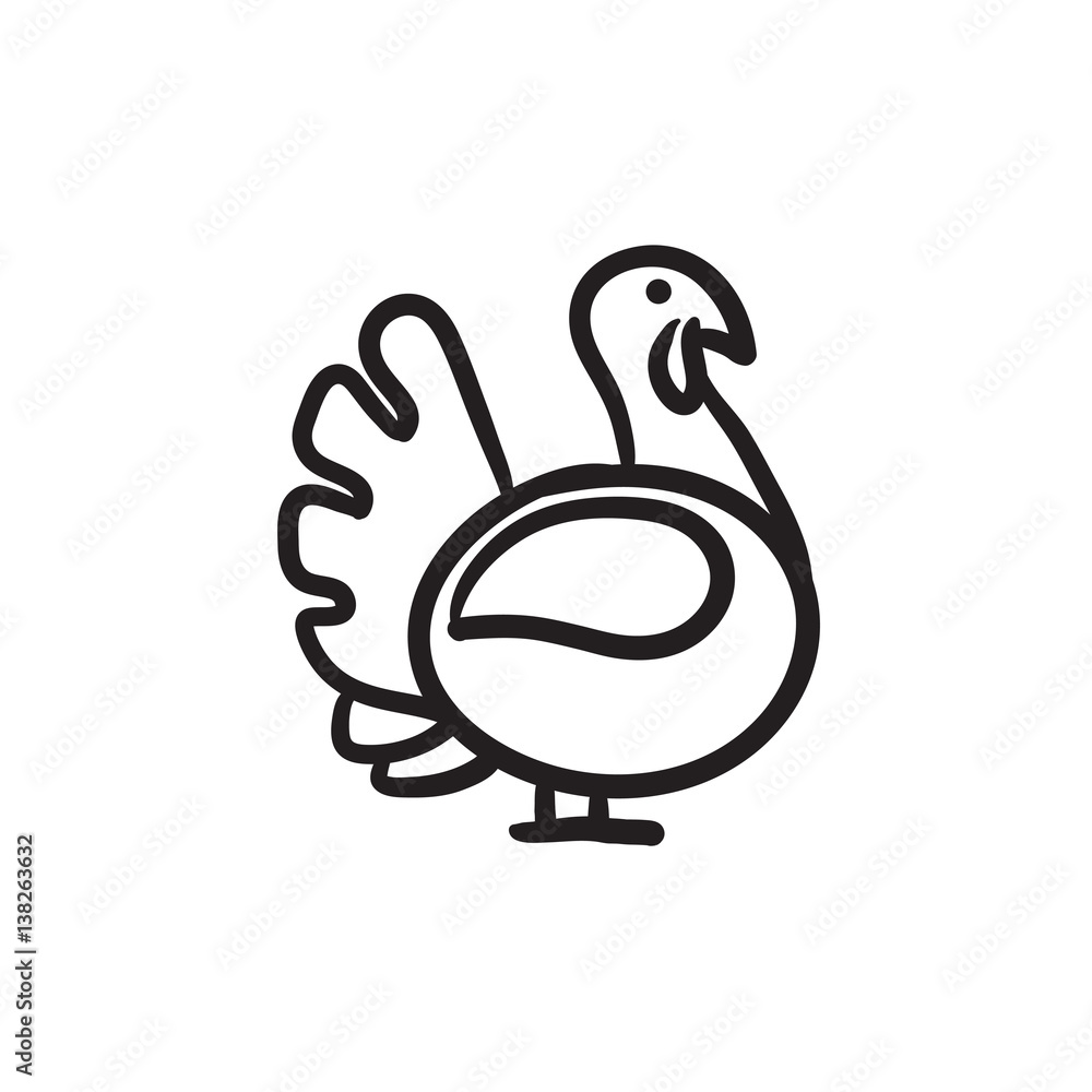 Turkey sketch icon. Turkey sketch icon.