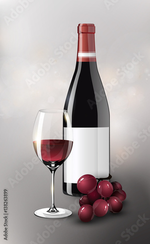 Realistic Red Wine Poster