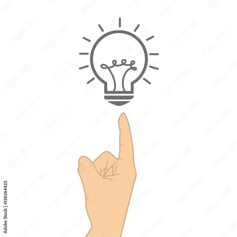 hand human with bulb light education icon vector illustration design hand human with bulb light education icon vector illustration design