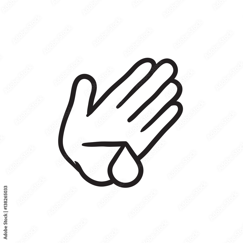Wounded palm sketch icon. Wounded palm sketch icon.