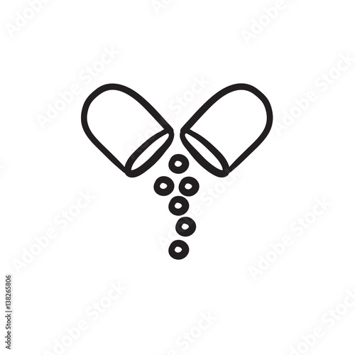 Capsule pill sketch icon.