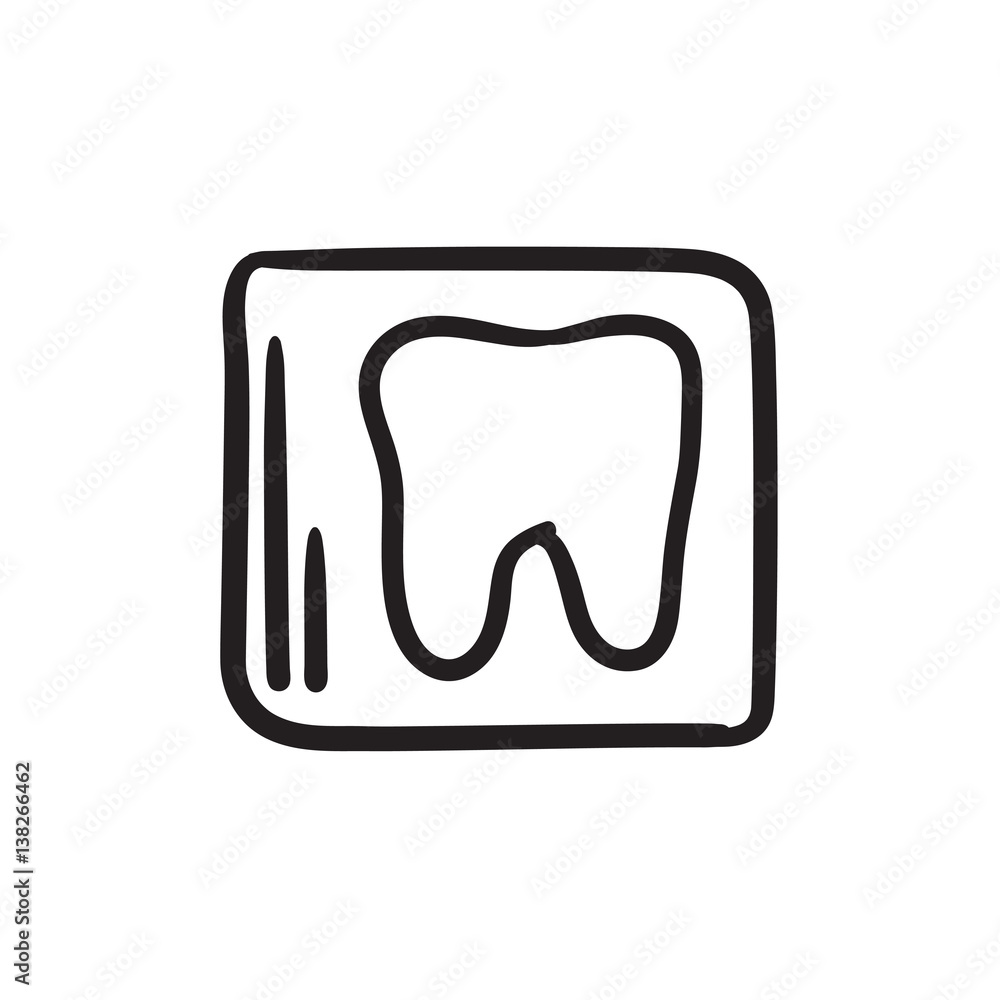 X-ray of tooth sketch icon. X-ray of tooth sketch icon.