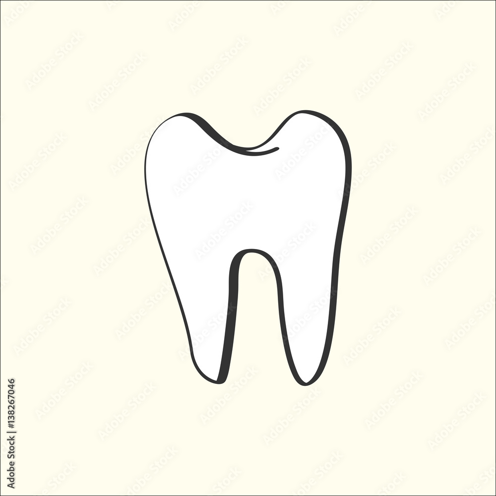 Clean Tooth on a white background Clean Tooth on a white background