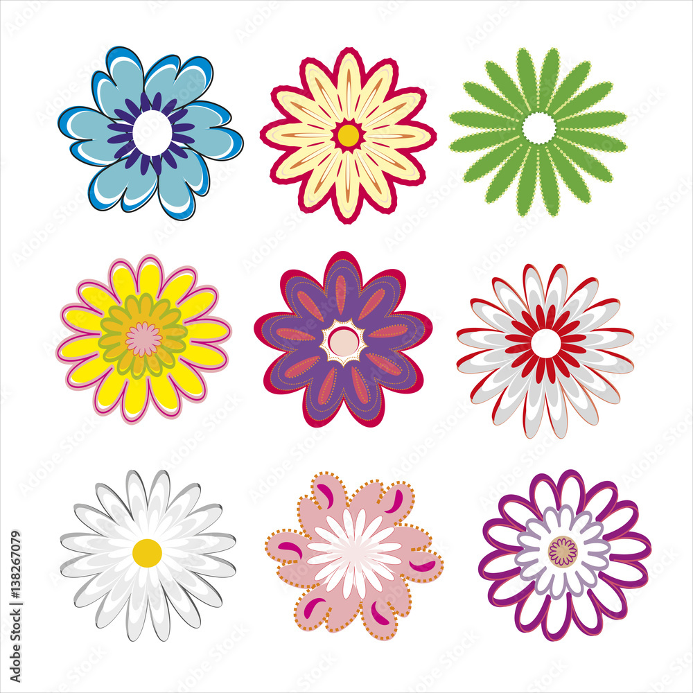 Colored spring flowers Colored spring flowers