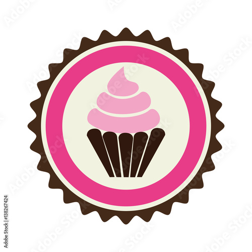 delicious cupcake sweet icon vector illustration design