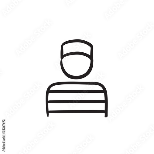 Prisoner sketch icon.