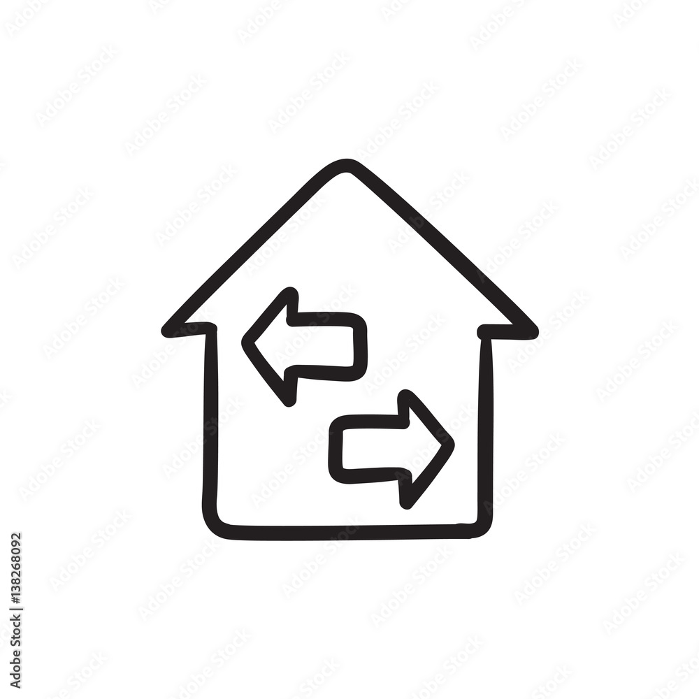 Fototapeta premium Property resale sketch icon.